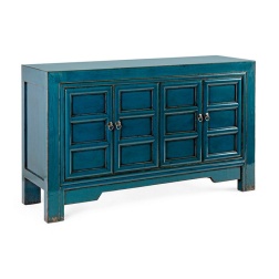 Credenza 4 ante in legno blu Jinan Bizzotto